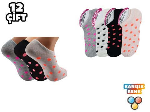 XGRİ POLO 23-8 3'lü Bayan Penye Sneakers 12'li