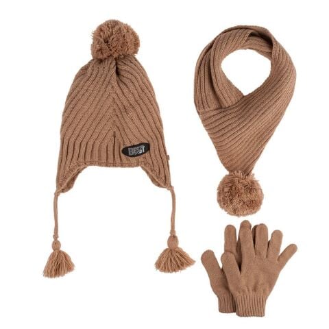 Kitti P-K24170-10 (4-8) Yaş Erkek Çocuk Şapka Atkı Eldiven Takım 6'lı
