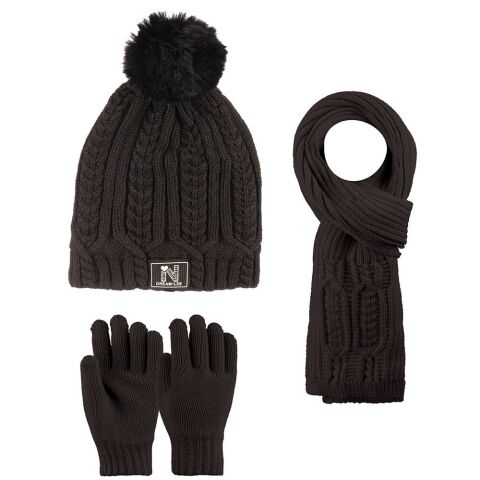 Kitti P-K25180-02 (9-15) Yaş Kız Çocuk Şapka Atkı Eldiven Takım 6'lı