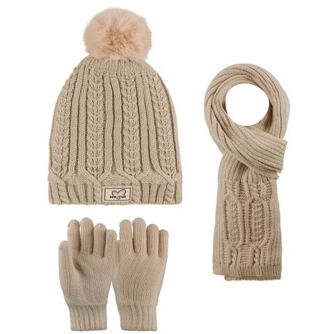 Kitti P-K25180-02 (9-15) Yaş Kız Çocuk Şapka Atkı Eldiven Takım 6'lı