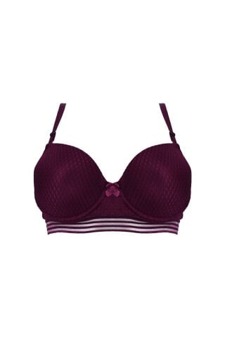 Liza 2170 Mürdüm Misinalı Balenli Desteksiz Sütyen 6'lı