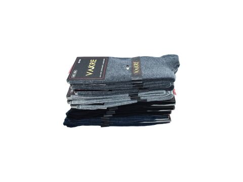 Vakre 9014-30 (41-44) Erkek Penye Likralı Çorap 12'li