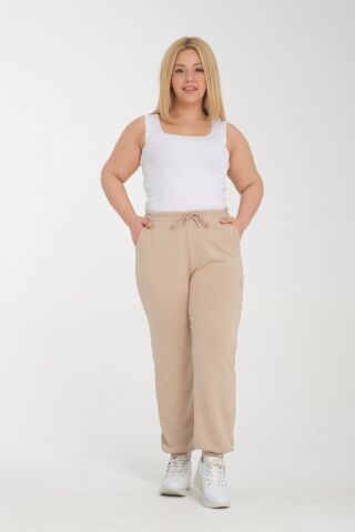 Vogsing 314 (2XL-3XL-4XL) Modal Oyho Manşetli Cepli Bayan Tek Alt 6'lı
