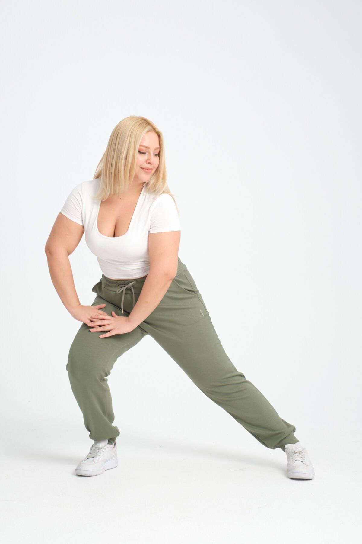 Vogsing 314 (2XL-3XL-4XL) Modal Oyho Manşetli Cepli Bayan Tek Alt 6'lı