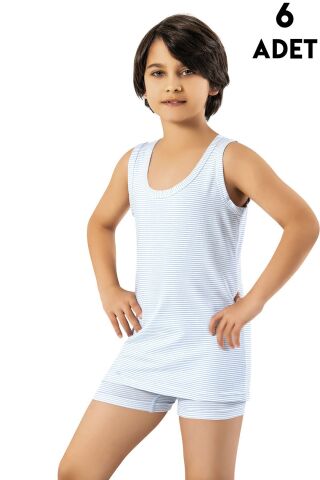 Kota 1028 Baskılı Erkek Çocuk Atlet 6'lı