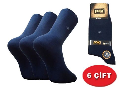 POLA ERKEK DANIŞ MODEL DİKİŞSİZ MODAL ÇORAP PAKET 6 ADET