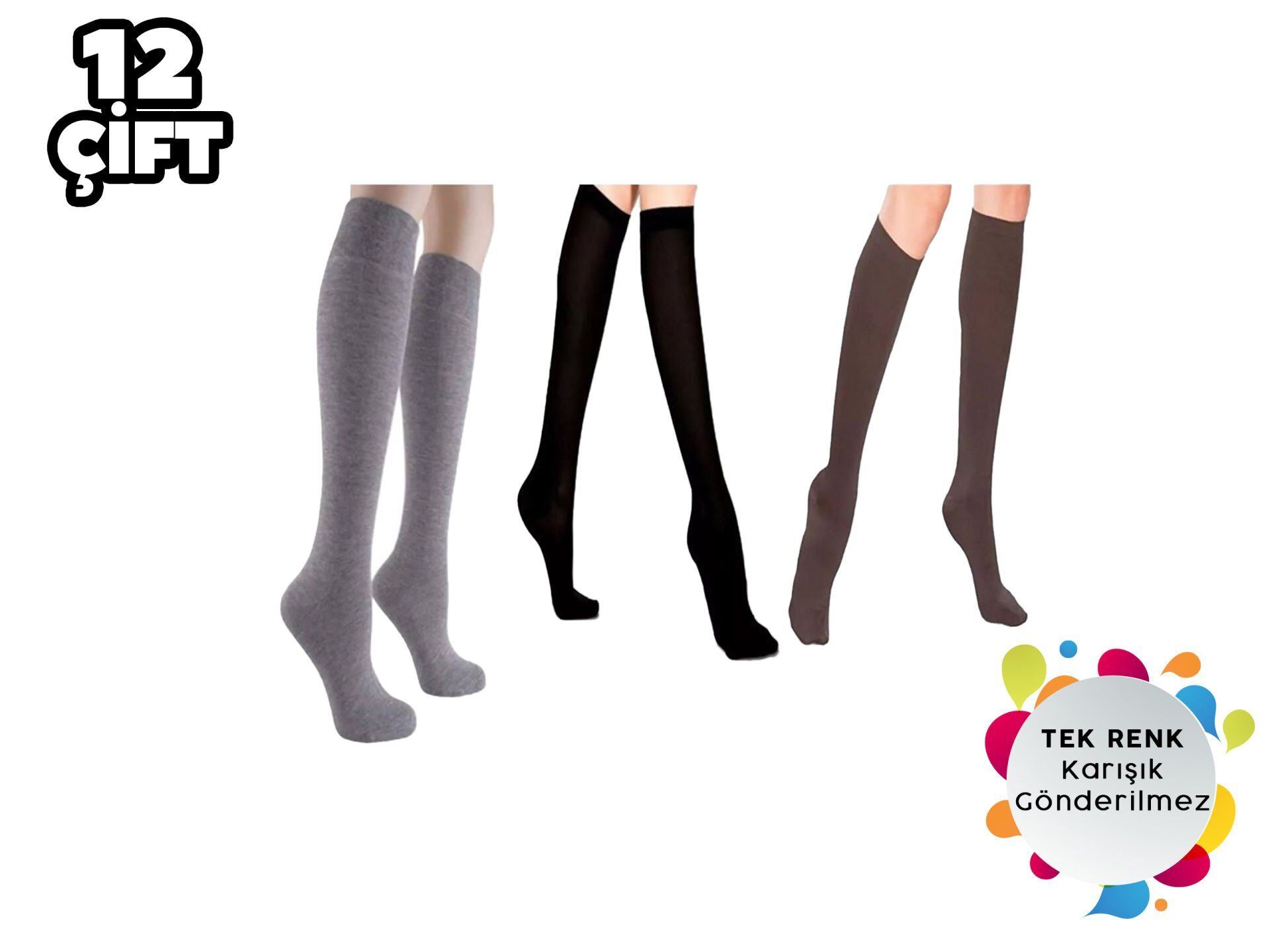 Staray 1033 Dikişsiz Bayan Dizaltı Anne Çorabı 12'li