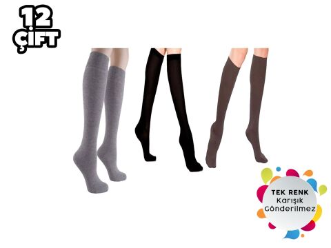 Staray 1033 Dikişsiz Bayan Dizaltı Anne Çorabı 12'li