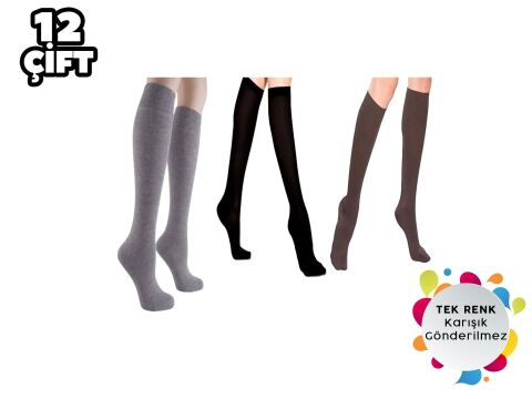 Staray 1033 Dikişsiz Bayan Dizaltı Anne Çorabı 12'li