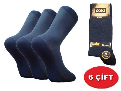 POLA ERKEK MÜŞİR MODEL DİKİŞSİZ MODAL ÇORAP PAKET 6 ADET