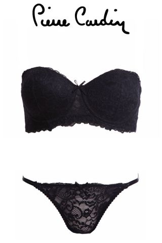 Pierre Cardin 4034 Carlına Balenli Straplez Desteksiz Sütyen Takımı