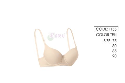 Ebru 1155 Balenli Destekli Silikonlu Mikro Tulumlu Bayan Sütyen 6'lı