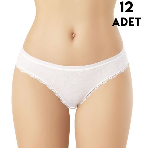 Kota 5101 Tırnak Dantelli Viskon Bayan Bikini (M-L-XL) 12'li