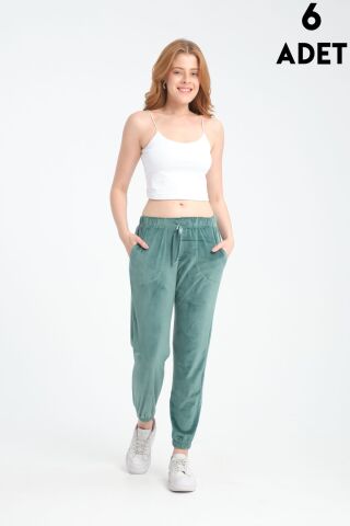 Vogsing 479 Fransız Kadife Cepli Lastikli Paça Bayan Tek Alt 6'lı