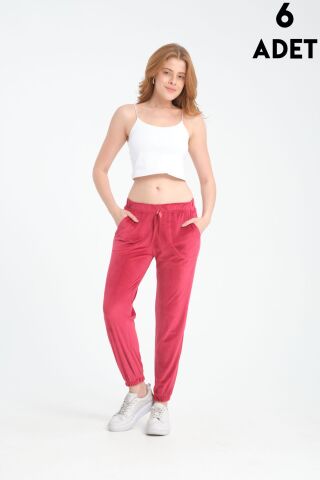 Vogsing 479 Fransız Kadife Cepli Lastikli Paça Bayan Tek Alt 6'lı
