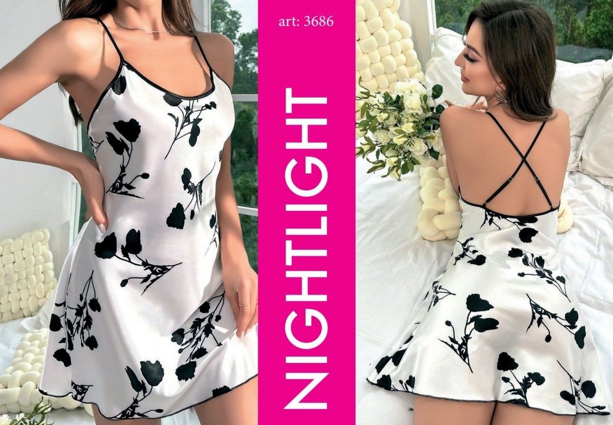 NIGHTLIGHT 3686 Erotik Saten Gecelik