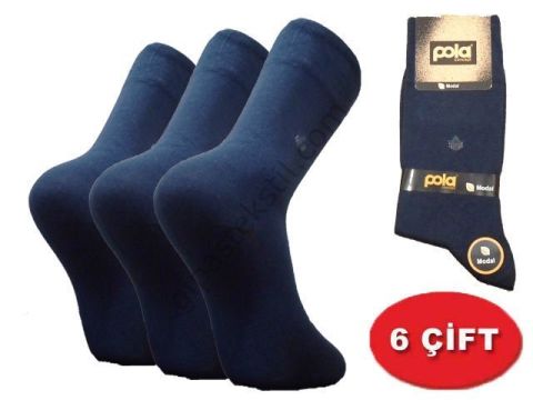 POLA ERKEK KANZ MODEL DİKİŞSİZ MODAL ÇORAP PAKET 6 ADET