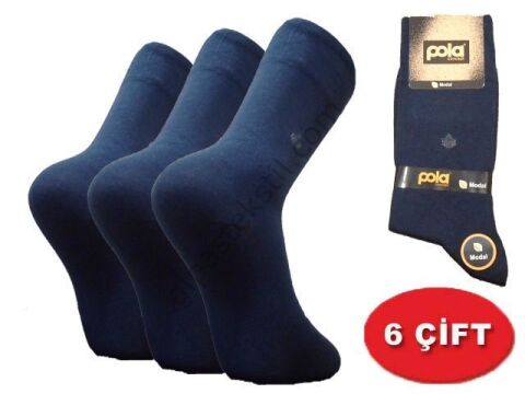POLA ERKEK KANZ MODEL DİKİŞSİZ MODAL ÇORAP PAKET 6 ADET