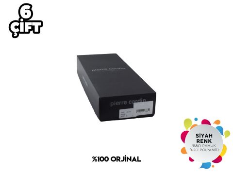 Pierre Cardin 738-Siyah Erkek Penye Çorap 6'lı