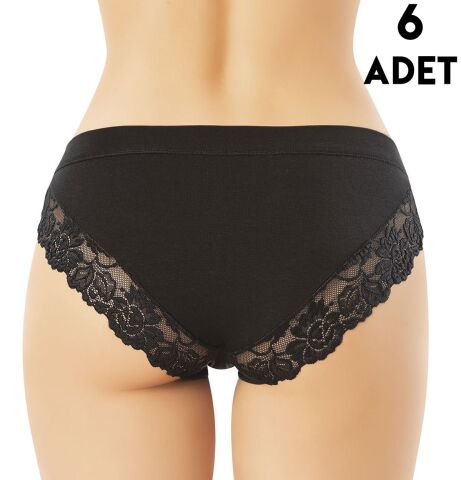 Kota 5106 Dantel Ve Biye Detaylı Modal Bayan Bikini (M-L-XL) 6'lı