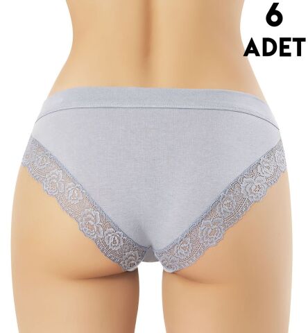 Kota 5106 Dantel Ve Biye Detaylı Modal Bayan Bikini (M-L-XL) 6'lı