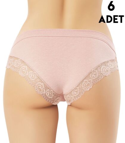 Kota 5106 Dantel Ve Biye Detaylı Modal Bayan Bikini (M-L-XL) 6'lı