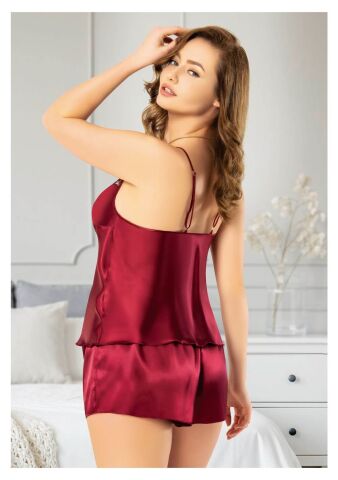Miss Laris 4215 Battal Beden Bayan Saten Şortlu Takım
