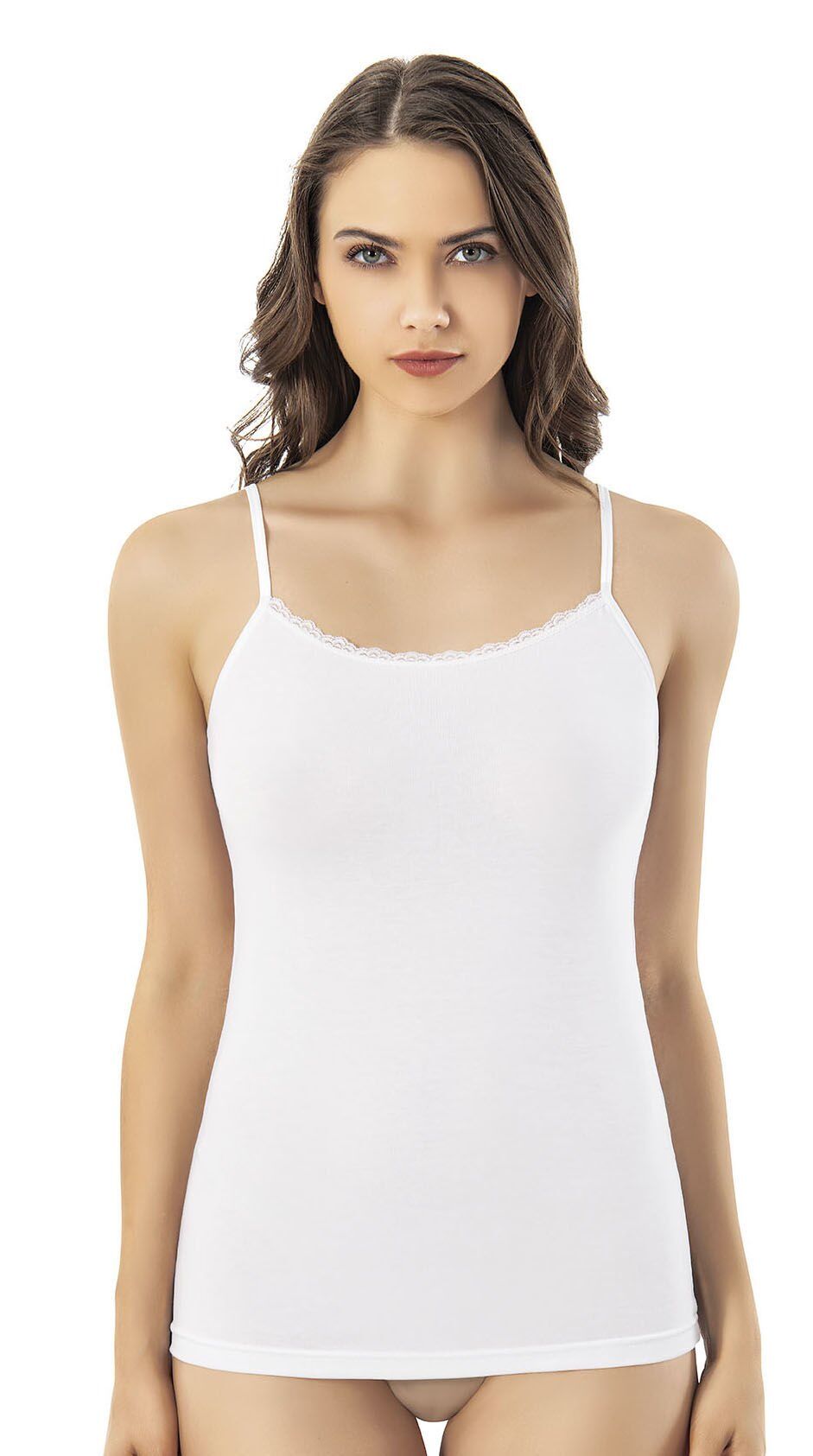 Kota 6613 Viskon Yakası Tırnak Dantelli Atlet