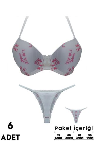 Love Secret 2-10 B Cup Balenli Destekli Bayan Sütyen Takım 6'lı