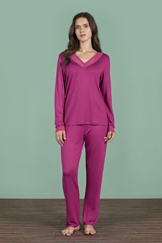 Pijadore 1960 (M-L-XL-XXL) Uzun Kollu Bayan Pijama Takım 4'lü