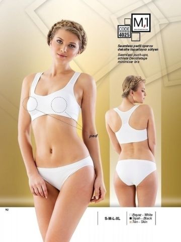 Emay 4025 Dikişsiz Pedli Toparlayıcı Sporcu Sütyen