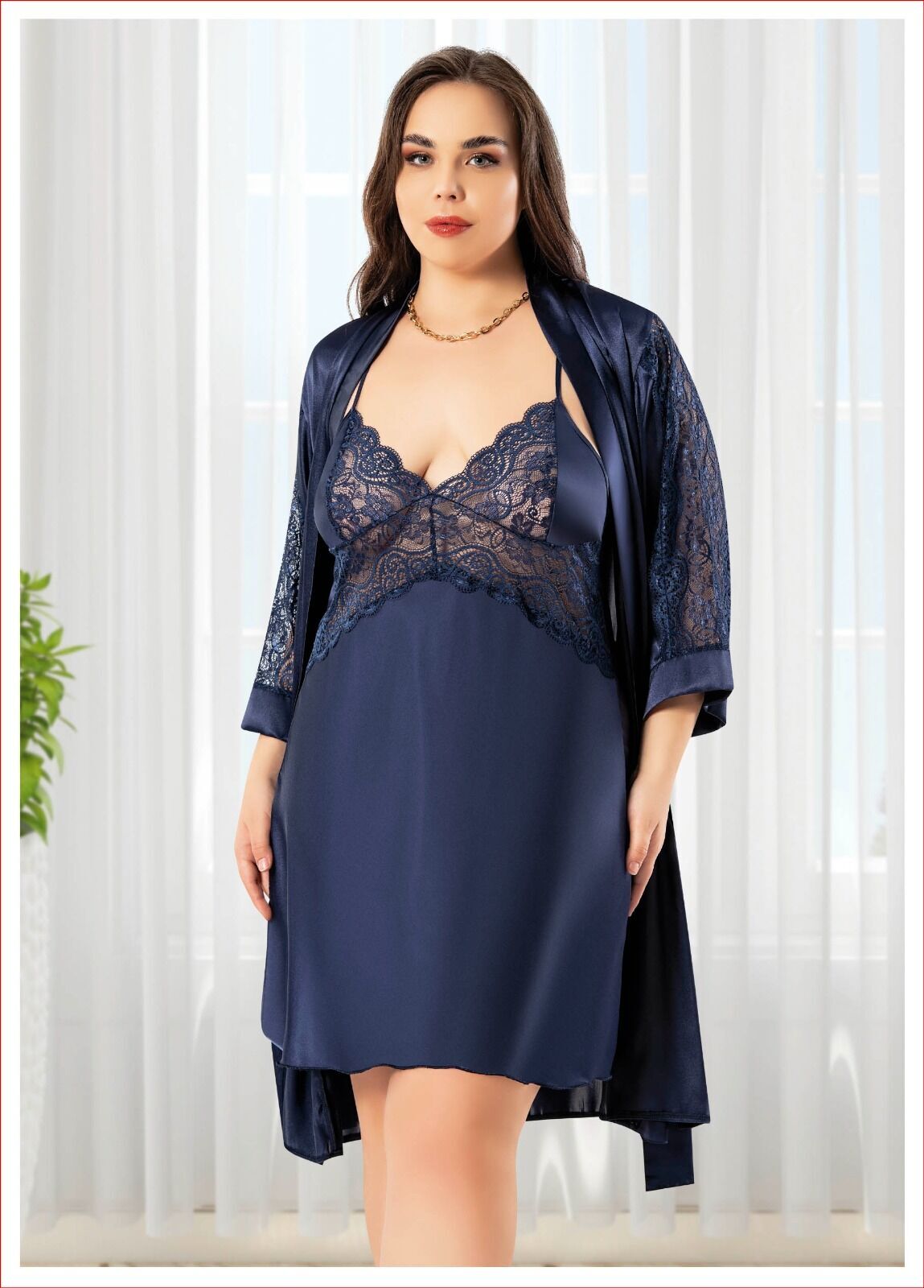 Miss Laris 6009 Battal Beden Bayan İkili Saten Takım