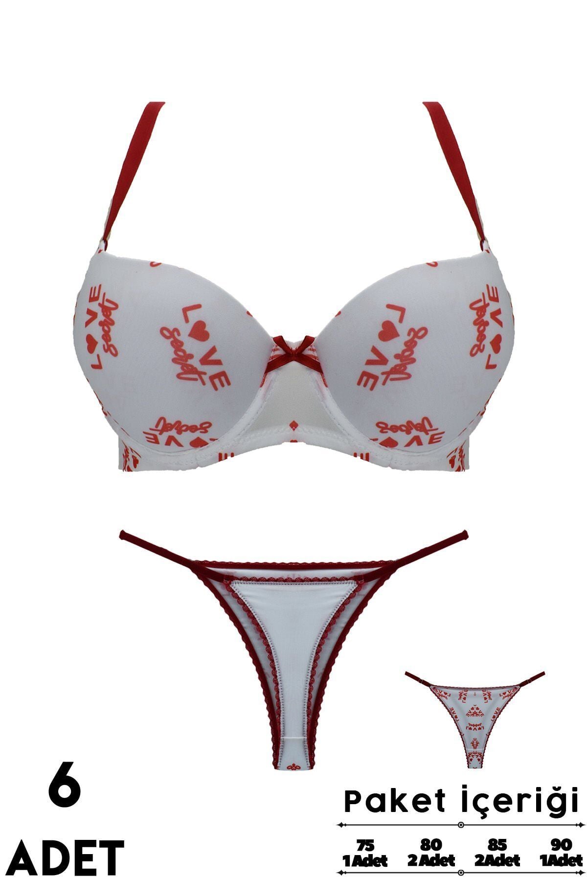 Love Secret 2-13 B Cup Balenli Destekli Bayan Sütyen Takım 6'lı