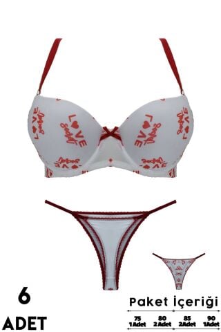 Love Secret 2-13 B Cup Balenli Destekli Bayan Sütyen Takım 6'lı