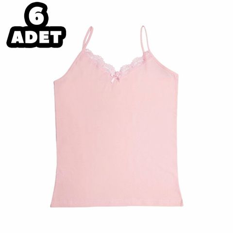 Kota 6037 Bayan İp Askılı Dantelli Atlet 6'lı