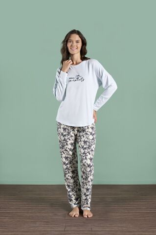 Pijadore 1994 (M-L-XL-XXL) Uzun Kollu Bayan Pijama Takım 4'lü