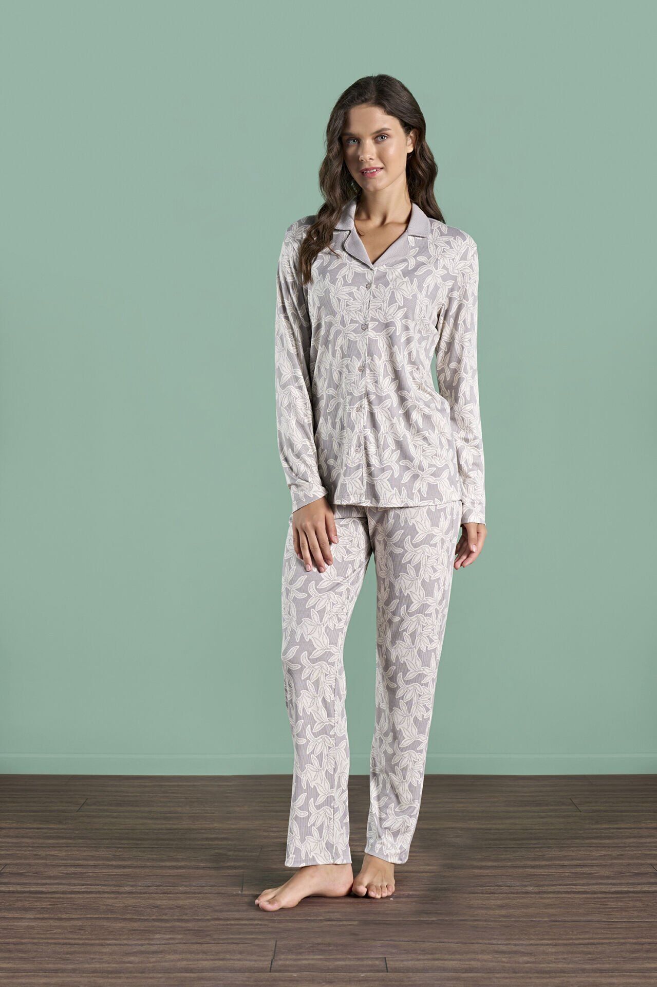 Pijadore 1973 (M-L-XL-XXL) Uzun Kollu Bayan Pijama Takım 4'lü