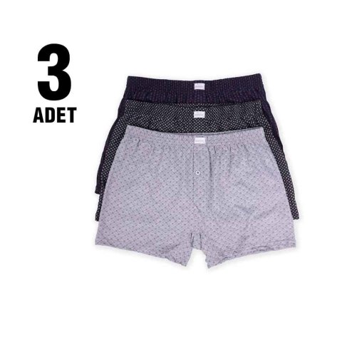 Jiber 184 Erkek Battal Desenli Boxer3 lü