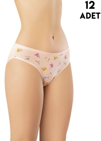 Kota 5004 (M-L-XL-2XL-3XL) Bayan Desenli Bikini 12'li