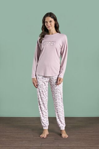 Pijadore 1985 (M-L-XL-XXL) Uzun Kollu Bayan Pijama Takım 4'lü