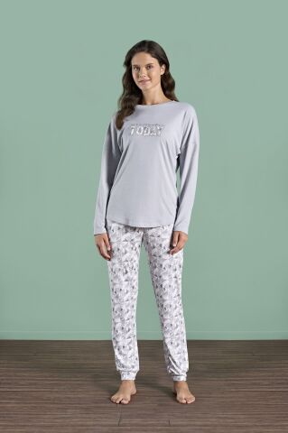 Pijadore 1985 (M-L-XL-XXL) Uzun Kollu Bayan Pijama Takım 4'lü