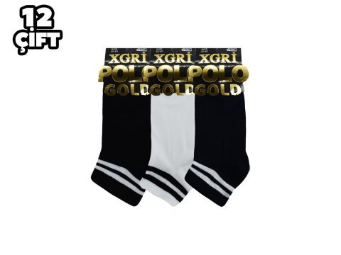 XGRİ POLO 7-36 3'lü Bayan Penye Patik 12'li