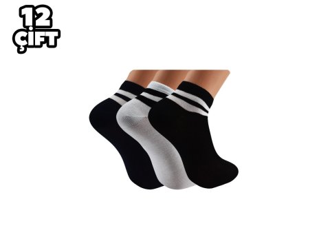 XGRİ POLO 7-36 3'lü Bayan Penye Patik 12'li