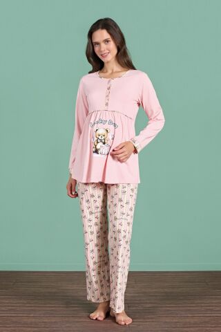 Pijadore 1948 (M-L-XL-XXL) Uzun Kollu Bayan Lohusa Pijama Takım 4'lü