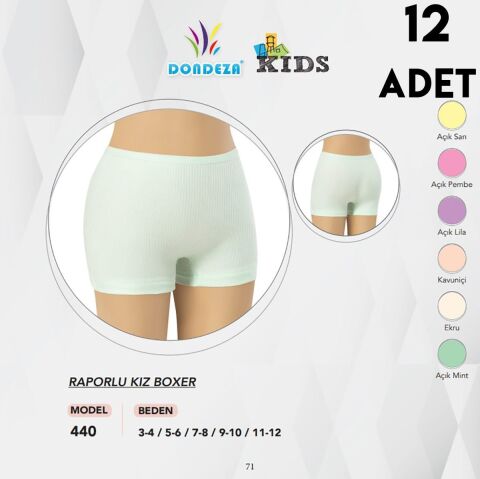 Dondeza 440 Raporlu Kız Çocuk Boxer 12'li