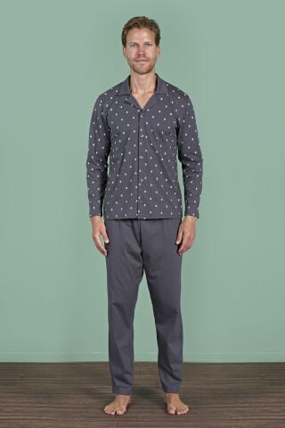 Pijadore 1928 (M-L-XL-XXL) Uzun Kollu Erkek Pijama Takım 4'lü