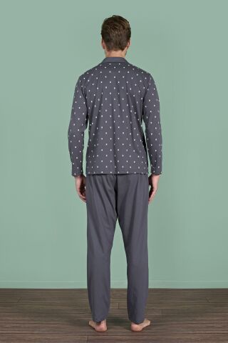 Pijadore 1928 (M-L-XL-XXL) Uzun Kollu Erkek Pijama Takım 4'lü