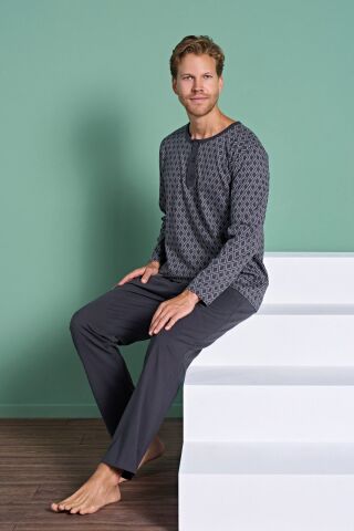 Pijadore 1968 (M-L-XL-XXL) Uzun Kollu Erkek Pijama Takım 4'lü