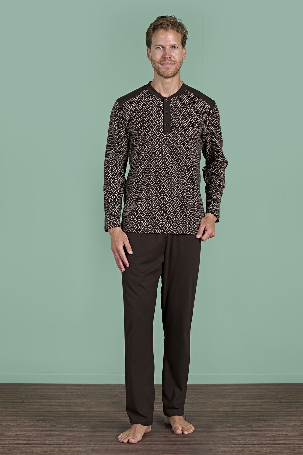 Pijadore 1933 (M-L-XL-XXL) Uzun Kollu Erkek Pijama Takım 4'lü