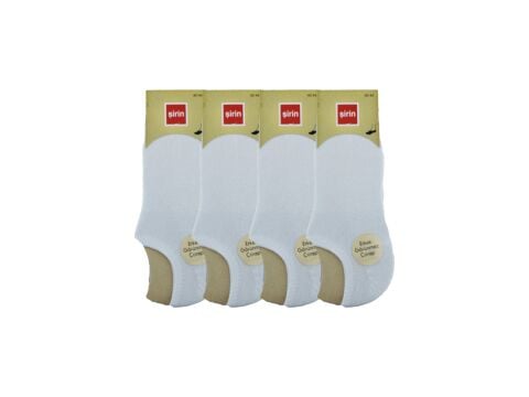 Şirin 7027-001 Düz Beyaz Görünmez Kapalı Erkek Penye Babet 12'li